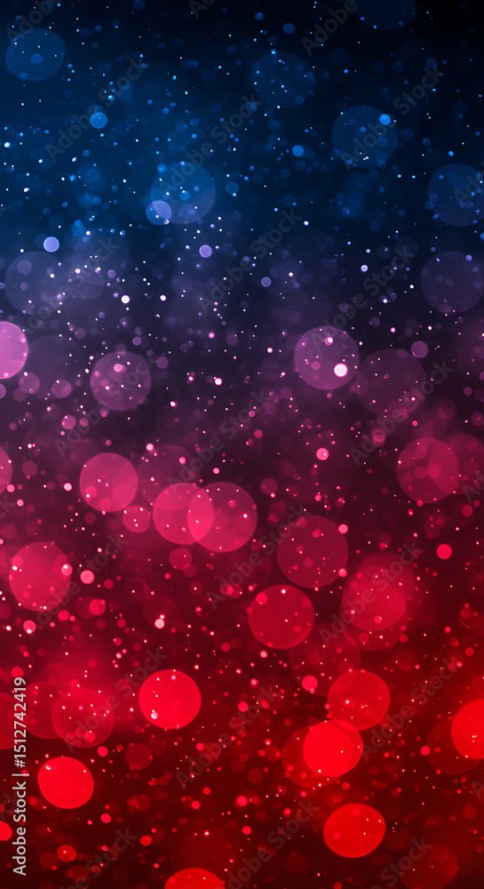 Poster abstract background with bokeh lights in red and blue creating a festive and celebratory atmosphere 