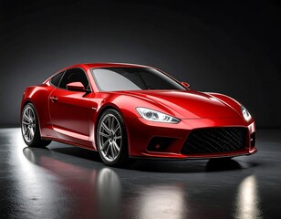 Obraz premium Red sports car studio shot