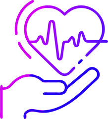 Obraz premium Heartbeat line art graphic healthcare medical symbol