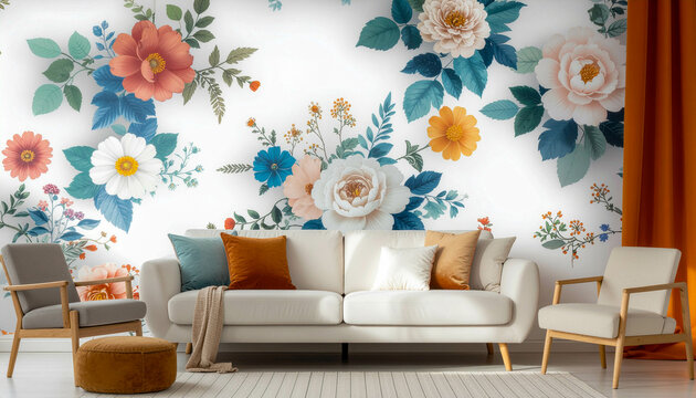 floral extravaganza; bold graphic statements in floral wallpaper design