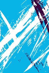 Dynamic vector abstract featuring sharp white and dark purple slashes over a vibrant cyan blue. An energetic, high-contrast graphic ideal for modern, edgy design projects.