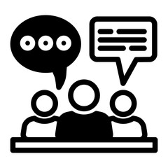 An icon illustrating brainstorming sessions, representing discussions and idea generation in a collaborative environment. (Mixed Style)