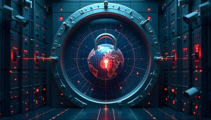 Secure Digital Vault Representing Cybersecurity and Data Protection

