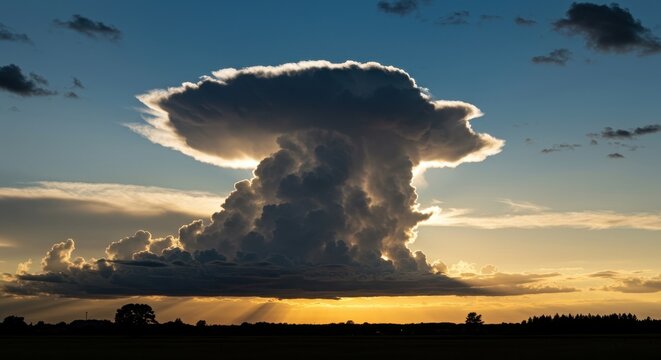 Majestic Cumulonimbus Cloud Formation at Sunset A Stunning Natural Phenomenon