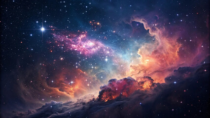 Fototapeta premium Stunning 4K Cosmic Galaxy Nebula with Vibrant Colors – Astronomy Wallpaper