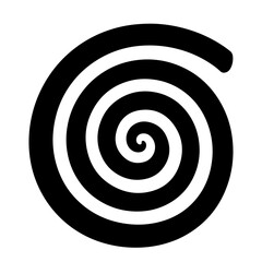 A black and white spiral illustration in a hypnotic style.