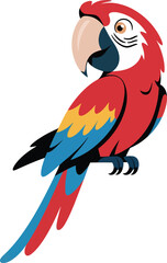 Fototapeta premium Cute cartoon a illustrator vector Macaw