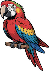 Fototapeta premium Cute cartoon a illustrator vector Macaw