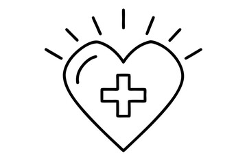 Obraz premium Heart with cross medical healthcare love symbol