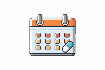 Medication schedule reminder calendar pill icon