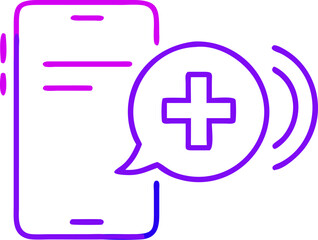 Obraz premium Mobile health app notification medical alert smartphone