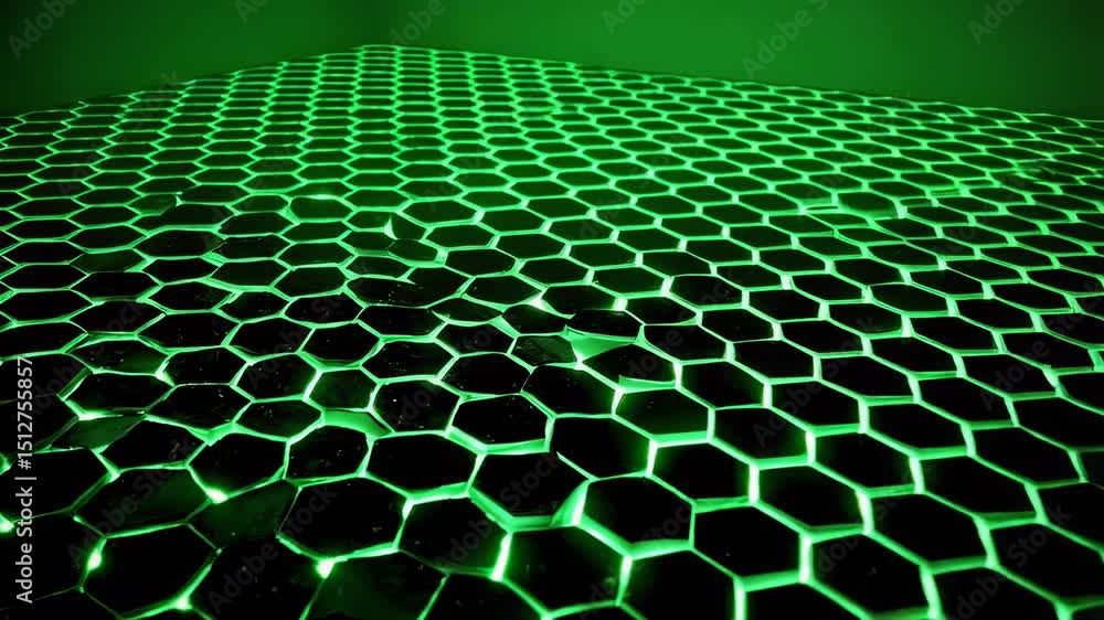 Poster abstract green hexagon pattern animation
