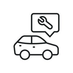 Car repair thin line icons. Editable stroke and Perfect pixel on transparent background