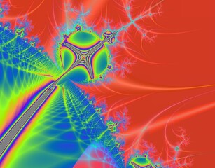 Fraktal kolorowy o intensywnych wyrazistych barwach © Jacek Pochanke