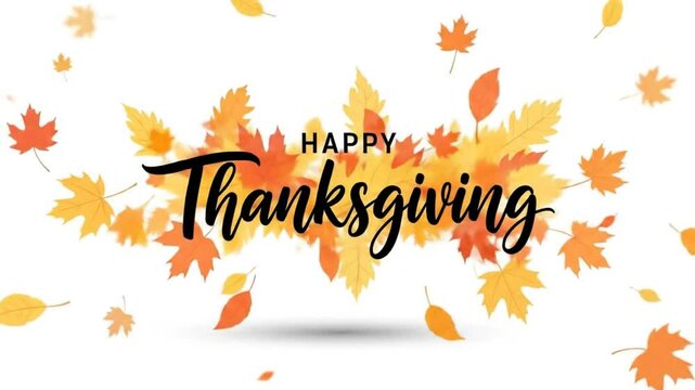 Happy Thanksgiving with Autumn Leaves