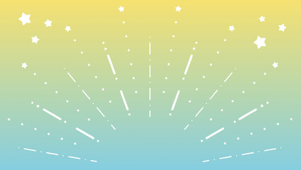 手書き風の線や星が広がるイラスト