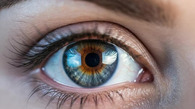 Close-up image of human eye with detailed iris pattern