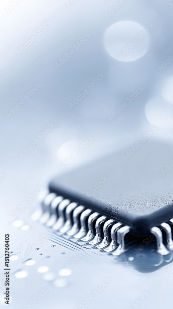 Aufkleber closeup of a microchip on a circuit board, symbolizing technology, innovation, and connectivity. ide