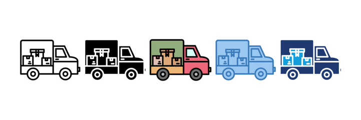 Delivery Truck Icon Element For Design