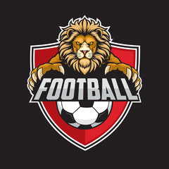 football club logo lion vector illustration design