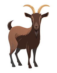 Dark Brown Goat with Long Beard
