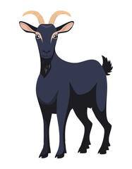 Strong Black Goat Farm Animal