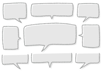 クレヨン素材　手描きのふきだしセット