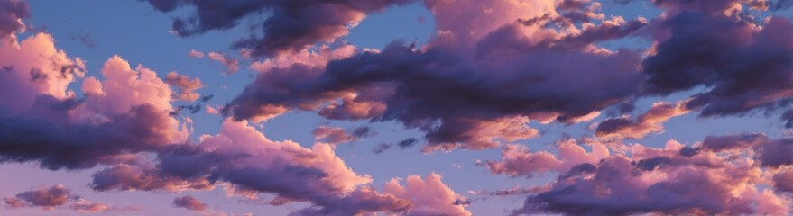 Obraz premium Pastel Pink And Purple Cloudscape Sky