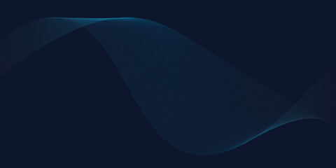 Abstract dark blue background with wave line pattern. Futuristic technology concept. Suit for banner, poster, cover, brochure, flyer. Vector illustration
