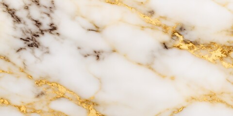 Gold Flakes White Marble Texture