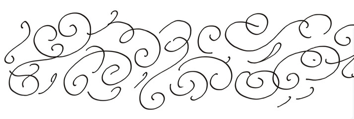 Elegant Swirls and Flourishes Vector Line Art Design