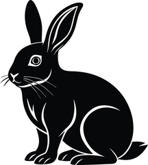 black rabbit vector illustration