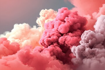 Abstract Colorful Pink Smoke Clouds