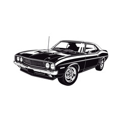 Classic Muscle Car Illustration.
