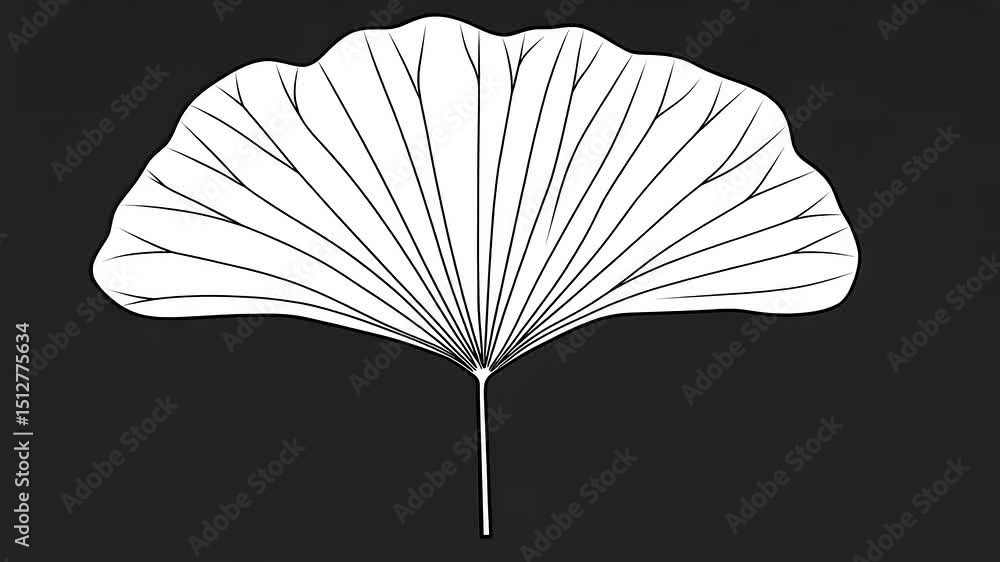 Poster stylized ginkgo leaf animation with changing backgrounds for modern design