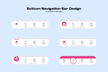 bottom navigasi bar template for interface website. Bottom navigation bar. vector eps 