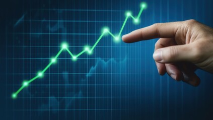 Hand Pointing To A Growing Graph