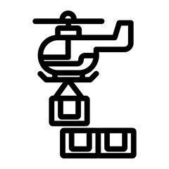 helicopter Line Icon