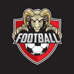 football club logo ram vector illustration design