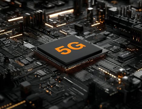 High-Tech 5G Processor Chip On Circuit Board