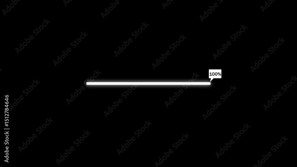 Poster completion indicator reaching 100 percent illustrated on black background digital transformation suc