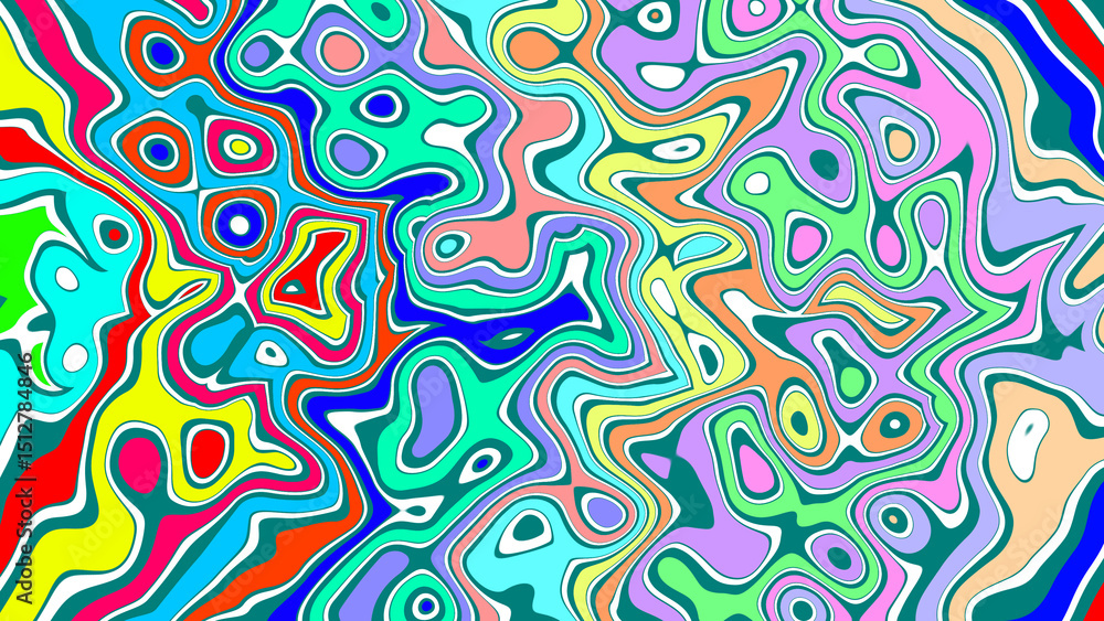 Poster abstract colorful wavy pattern design with vibrant colors and flowing shapes perfect for artistic ba