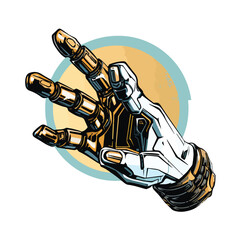 Futuristic Robot Hand Technology Icon Vector Illustration for Innovative Designs