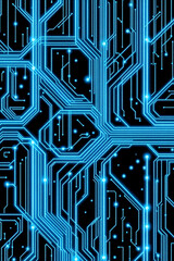 Abstract Blue Circuit Board Technology Background High-Resolution Digital Image