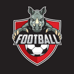 football club logo rhino vector illustration design