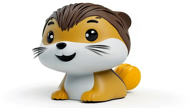 Animated Cute Chipmunk Character in Isolated White Background Render Illustration