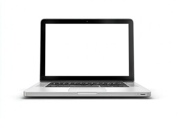 Modern Laptop With Blank Screen On White Background