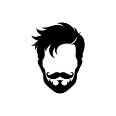 Man with mustache and stylish hair design featuring silhouette for father's day celebration