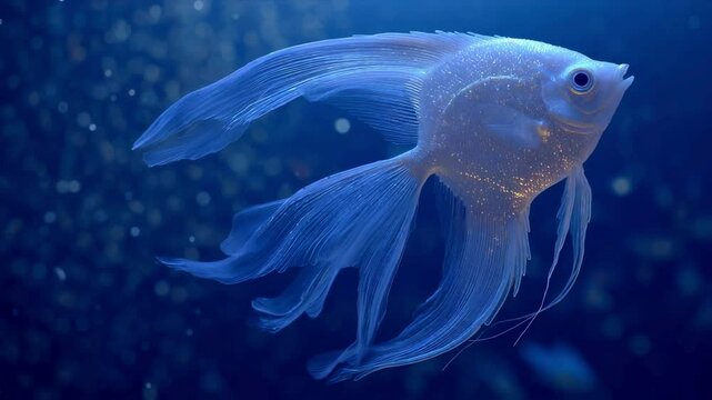 Ethereal White Angelfish in Aquatic Paradise