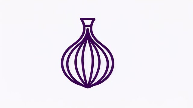 Artistic Onion Graphic: Vegetable Food Element with Minimalist Outline Design
